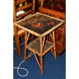 A 20TH CENTURY JAPANNED BAMBOO OCCASIONAL TABLE
