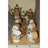 DENBY 'SEVILLE' TEA/COFFEE WARES, to include tea and coffee pots, sugar bowl, cups and saucers (26
