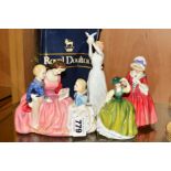 FOUR ROYAL DOULTON FIGURES, 'The Bedtime Story' HN2059 boxed, 'Thinking of You' HN3124, 'Lavinia'
