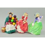 THREE ROYAL DOULTON FIGURES, 'The Old Balloon Seller' HN1315, 'Top O'the Hill' HN1834 and 'Autumn