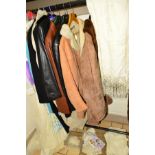 VARIOUS GENTS AND LADIES COATS, DRESSES, etc, to include cream table cloth, Jacques Vert outfits,