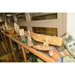 A COLLECTION OF MODEL BOATS,POND YACHTS ETC, longest length approximately 67cm