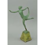 AFTER JOSEF LORENZL, a patinated bronze figure of dancer, standing on one foot and holding a