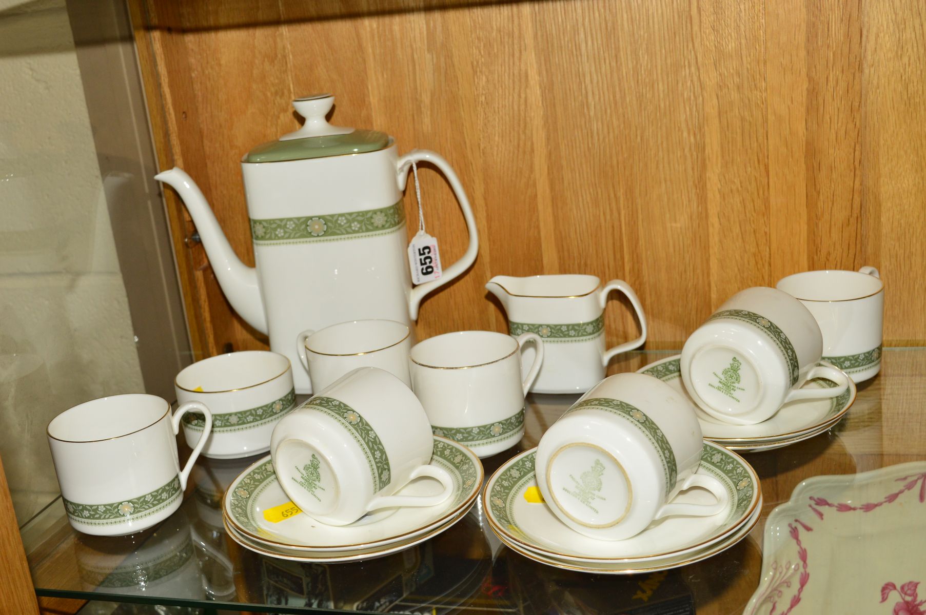 ROYAL DOULTON 'RONDELAY' COFFEE SET, H5004, comprising coffee pot, cream jug, sugar bowl, six cups