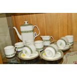 ROYAL DOULTON 'RONDELAY' COFFEE SET, H5004, comprising coffee pot, cream jug, sugar bowl, six cups