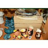 A GROUP OF ROYAL DOULTON, POOLE POTTERY, etc, to include 'Mr Litigate-Lawyer' toby jug, D6699, three