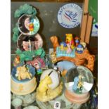 FIVE WINNIE THE POOH NOVELTY ITEMS, to include Royal Doulton money box 'Pooh's Blue Balloon' WP16,