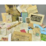 A LARGE BOX CONTAINING A LARGE AMOUNT OF WRITTEN EPHEMERA RELATING TO WWI/II, with original