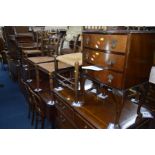 A GEORGIAN MAHOGANY PEMBROKE TABLE, with single drawer, on square tapering legs, together with seven