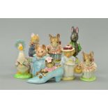 SIX BESWICK BEATRIX POTTER FIGURES, 'Mrs Tittlemouse' BP1a, 'Mrs Tittlemouse', 'Aunt Pettitoes', '