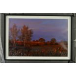 BRAITHWAITE (CONTEMPORARY) A SUNSET LANDSCAPE, signed bottom right, acrylic on board, framed,