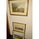 EARLY 20TH CENTURY WATERCOLOUR OF COWS BESIDE A POND SET AND PASTURES, indistinctly signed (S.Powers