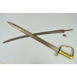 A VICTORIAN ERA 1856 PATTERN 'PIONEER SWABACK' SHORT SWORD, faint makers marks for Birmingham,