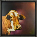 PAUL JAMES (BRITISH CONTEMPORARY) 'MARTHA', a limited edition print on canvas of a cow, 48/100,