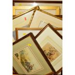 A BOX OF WATERCOLOUR PICTURES, to include work by Bartram Hiles, Bernard Hickey, Norah Pearse, Frank