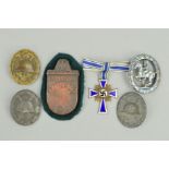 THREE WWII ERA GERMAN 3RD REICH WOUND BADGES, two are the silver solid back style, but no makers