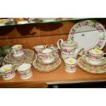 ROYAL WORCESTER 'ROYAL GARDEN' TEA/DINNERWARES, to include red backstamp on cake plate, six 23.5cm