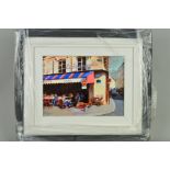 JEREMY SANDERS (BRITISH CONTEMPORARY) 'LE BONAPARTE CAFE', a Parisien street scene, signed bottom