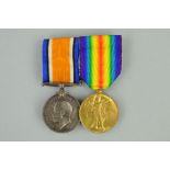 A PAIR OF WWI BRITISH WAR AND VICTORY MEDALS, correctly named to 25153 Pte. A.P. Coster, Royal Irish