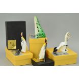 FOUR BOXED CMIELOW PORCELAIN ANIMALS, to include a Frog (Zabka) No33, two Penguins (Pinguin) No39 (