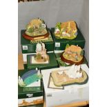 SIX BOXED LILLIPUT LANE SCULPTURES, to include 'The Enchanted Garden' L2410 (15th Anniversary