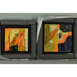 SUZANNE METZ (SOUTH AFRICAN CONTEMPORARY) 'CONTOURS 4 AND 5', a pair of abstract mixed media works