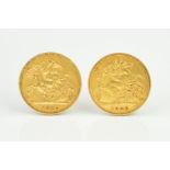 TWO GOLD HALF SOVEREIGNS, Victoria 1896 and Edward VII 1905 (2)