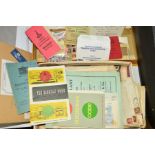 A QUANTITY OF PRINTED EPHEMERA, Victorian to mid 20th century, envelopes, instructions, tickets,