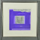 LINDA CHARLES (BRITISH CONTEMPORARY) 'PURPLE RYTHM', unsigned but with gallery stock label verso,