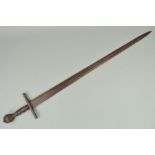 AN 18TH/19TH CENTURY ? NORTH AFRICAN COPY OF A MEDIEVAL SWORD, believed to be an ex-museum