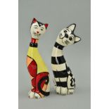 TWO SIGNED LORNA BAILEY CAT FIGURES, tallest height approximately 20cm (2)