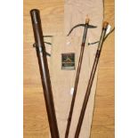 A FOSTERS OF ASHBOURNE THREE-PIECE FISHING ROD, in canvas bag