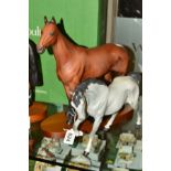 TWO BESWICK HORSES, 'Arkle' No.2065 from Connoisseur series and 'Spirit of Freedom' No.2689 grey,