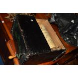 A LATE VICTORIAN TABLE TOP BARREL ORGAN, ebonised square case with Etruscan style decoration, the