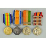 A GROUP OF FOUR MEDALS, to a Serviceman who saw action in the Boer War and then later in WWI, Queens