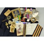 A BOX CONTAINING A WWII GROUP OF MEDALS, to a soldier killed in action fighting with the 6th Btn