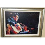 ROLF HARRIS (AUSTRALIAN 1930) 'ELVIS ENTERTAINS', a limited edition print 18/195, signed bottom