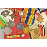 A BOX CONTAINING A GROUP OF MEDALS, to a recipient who served in WWI/II and served as a Special