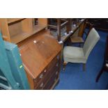 A REPRODUCTION MAHOGANY FALL FRONT BUREAU, with four drawers, width 75cm x depth 47cm x height