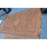 FOUR VARIOUS DISTRESSED ANTIQUE RUGS, including Tekke, Kasha, etc (low pile)