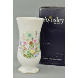 A BOXED AYNSLEY 'WILD TUDOR' VASE, height 20cm