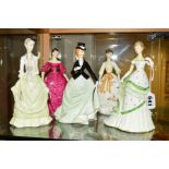 FIVE ROYAL WORCESTER FIGURINES, 'Belle of the Ball', 'Fragrance', 'Equestrienne', 'Charity' and