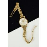 A MID TO LATE 20TH CENTURY 9CT GOLD LADIES EVERITE WRISTWATCH, mechanical hand wound movement,