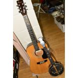 A RAMON ACCOUSTIC GUITAR, and a Will Van Allen ukulele banjo (af) (2)