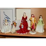 FIVE ROYAL DOULTON FIGURES, to include boxed limited edition 'Mistletoe & Wine' HN5399, No.863/