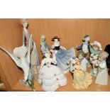 A GROUP OF VARIOUS FIGURES, to include Coalport 'Southern Belle' and 'After Dark' (arm loose),