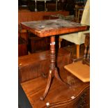 A GEORGIAN ROSEWOOD TRIPOD TABLE on splayed legs