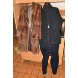 A FLANK MUSQUASH LONG FUR COAT, together with a wet suit, size L (2)