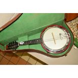 A CASED JOHN GREY & SONS MANDOLIN BANJO