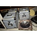 A DENON DP-200USB TURNTABLE, (needs new stylus but belt drive table) and three Gorilla Aluminium L.